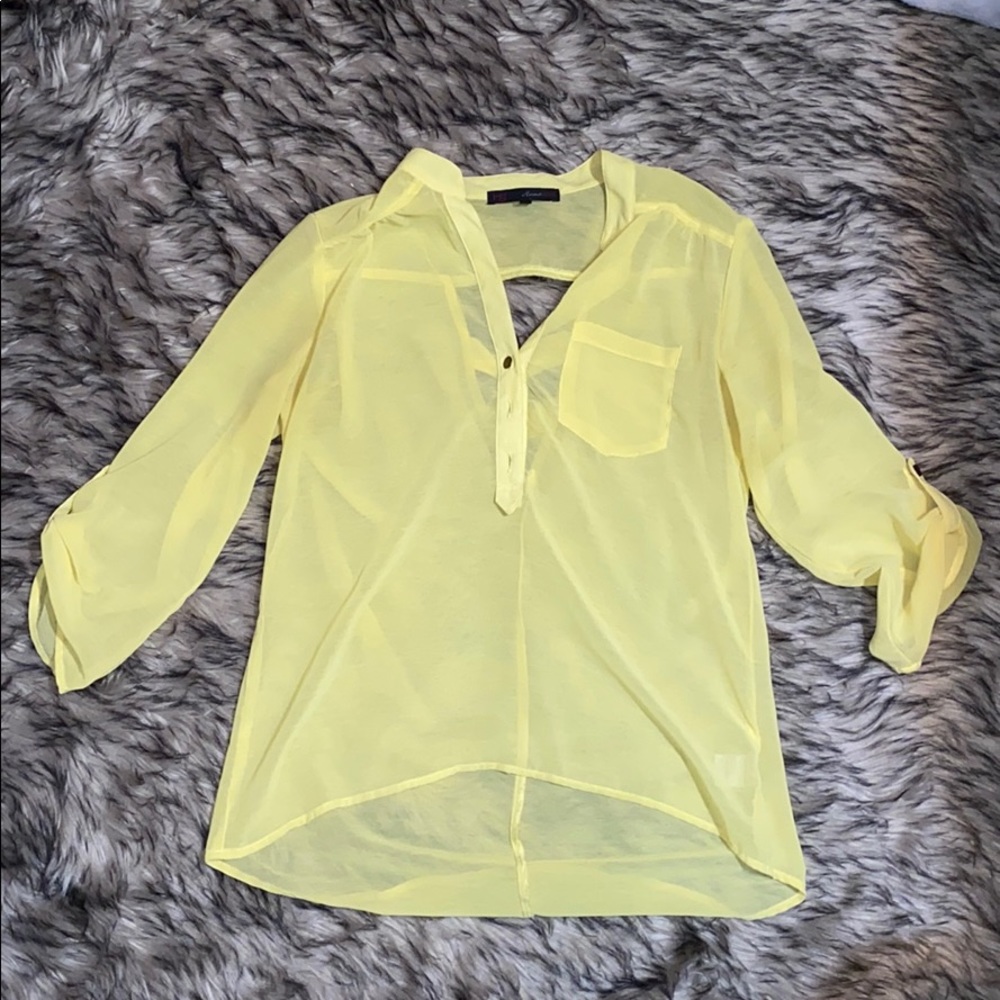 Yellow button down